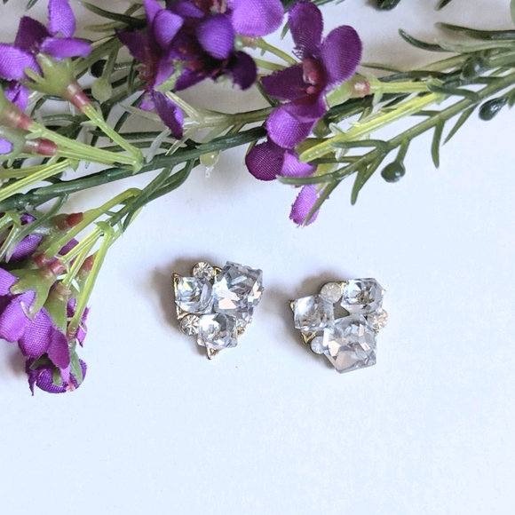 Lou Lou Jewelry - 3/15✨ Diamond Cluster Stud Earrings Wedding Engagement Gold